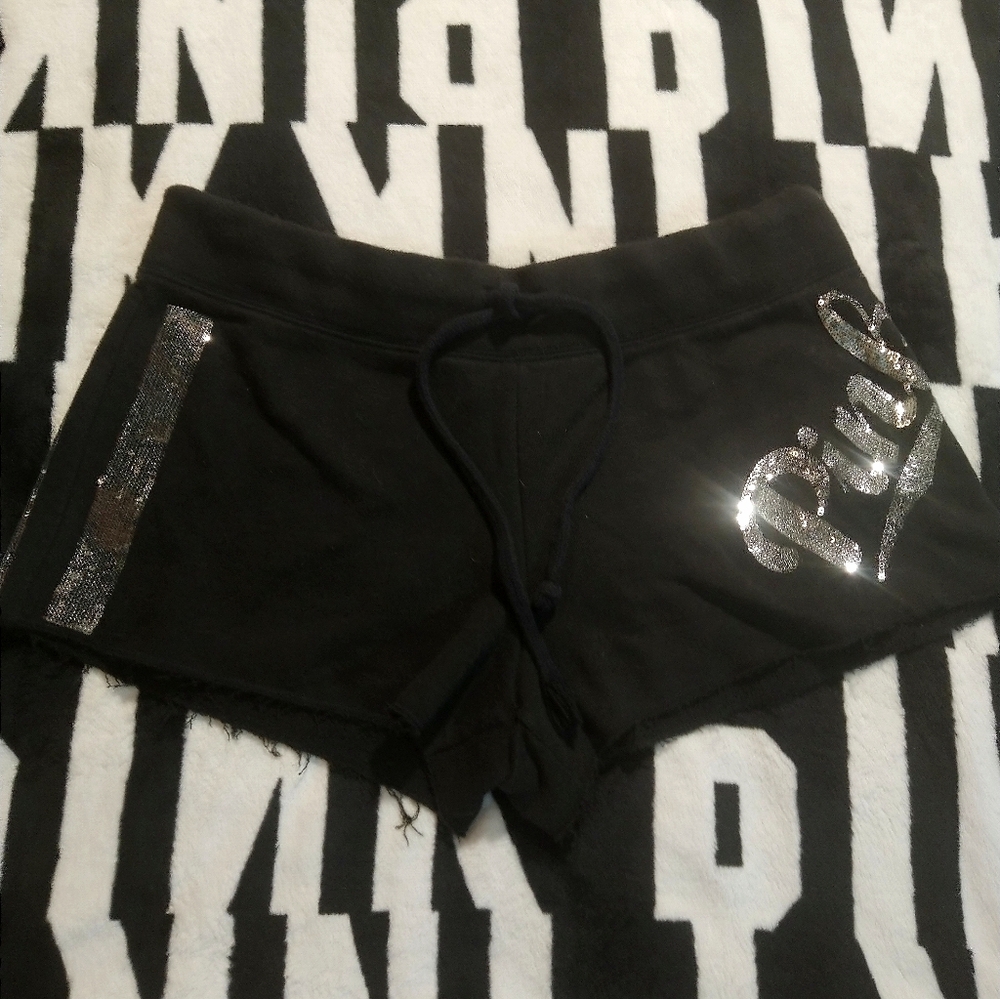 Victoria's Secret Pink Sans Script Bling Sequin Shorts. S.